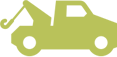 Stylized Icon of a tow or service truck.
